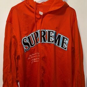 Supreme Men’s Mesh Baseball Jersey Hoodie Size Medium
